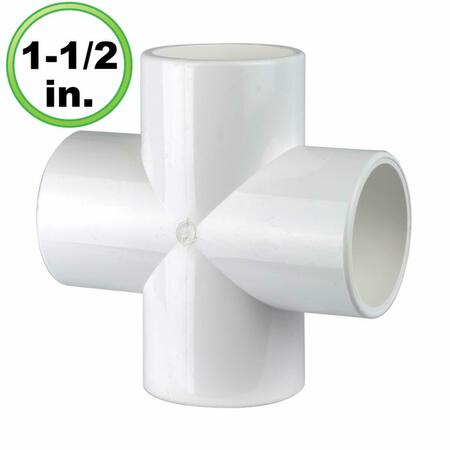 CIRCO 1.5 in. 4-Way x PVC Fitting Cross - Furniture Grade 135-F